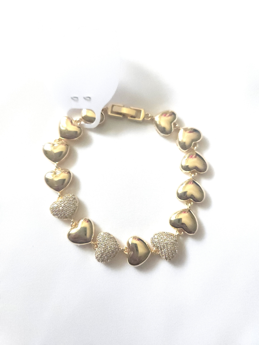 Gold Heart Link Bracelet - Women Jewelry